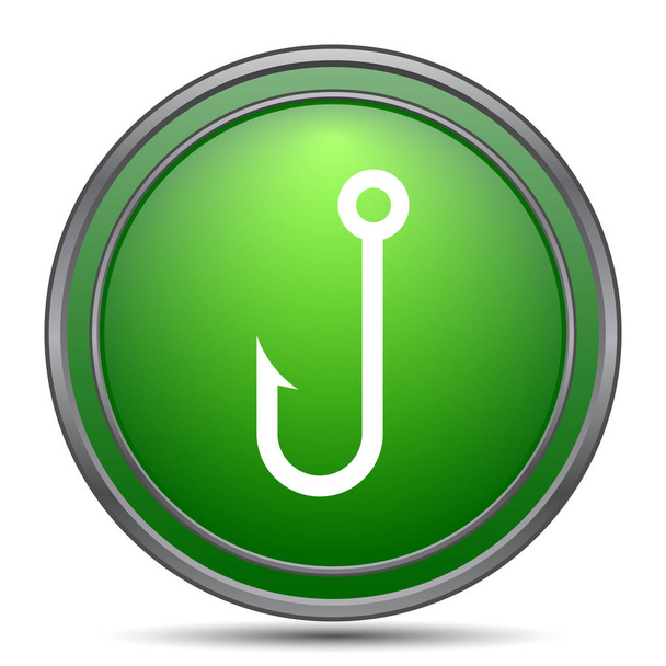 Fish hook icon. Internet button on white background - Photo, Image