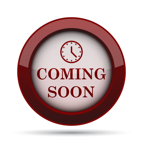 Coming soon icon. Internet button on white background. - Photo, Image