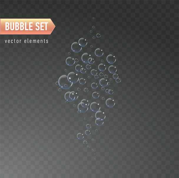 Bubbles under water vector illustration on transparent background - Vector, Image