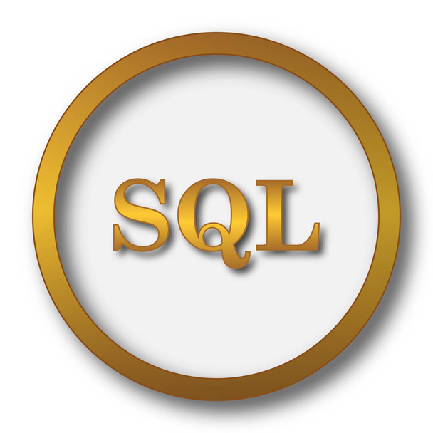 SQL simgesi. Beyaz arka plan üzerinde Internet düğmesi - Fotoğraf, Görsel