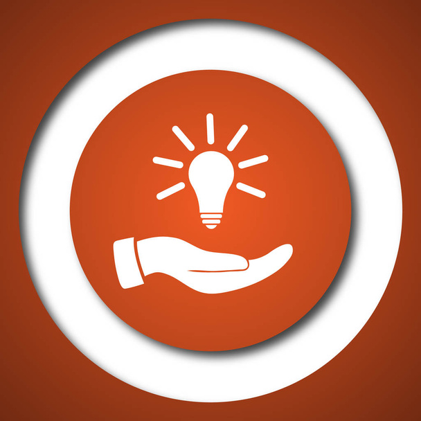 Hand holding lightbulb.Idea icon - Photo, Image