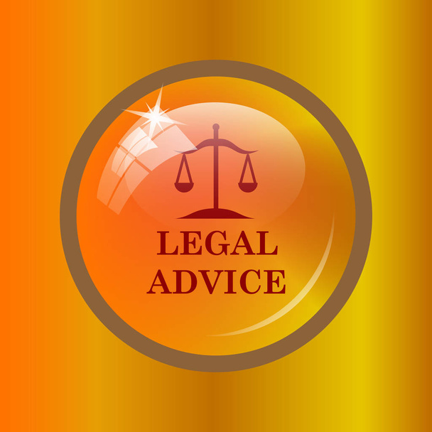 Pictogram voor juridisch advies. Internet knop op gekleurde achtergrond. - Foto, afbeelding