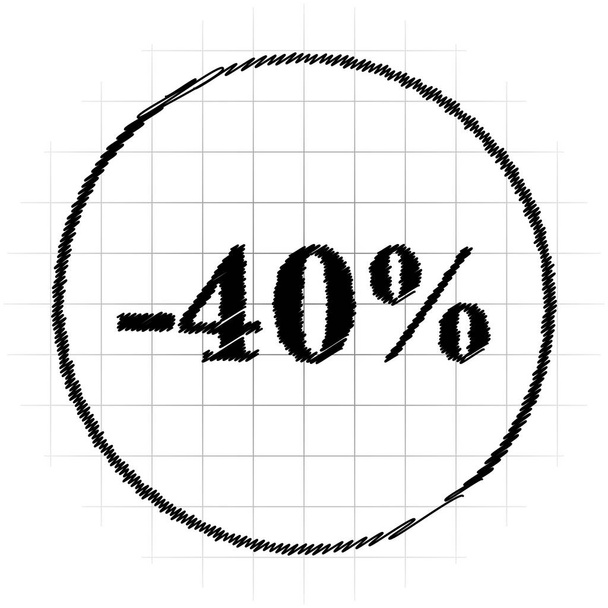ikona 40 procent zniżki - Zdjęcie, obraz