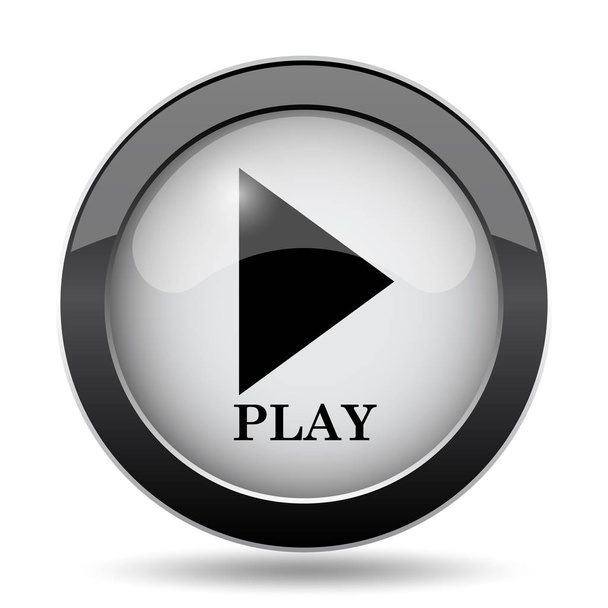 Play ikonra. Internet gomb fehér háttér - Fotó, kép