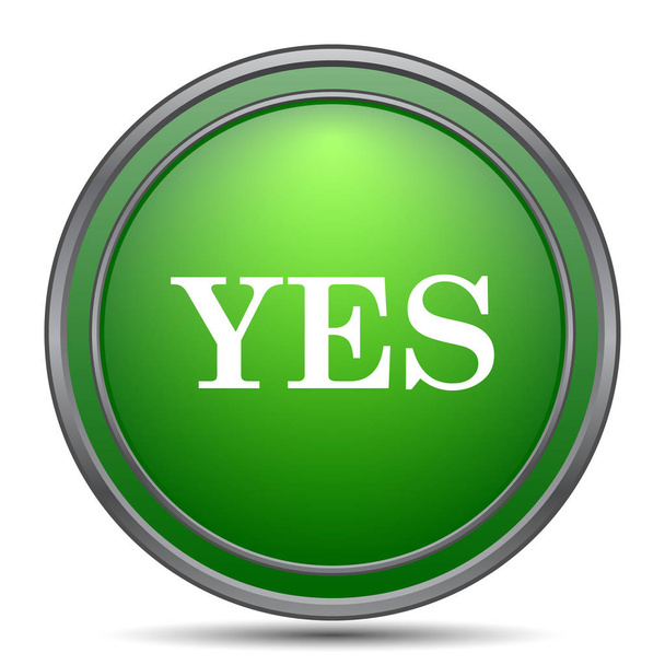 Yes icon. Internet button on white background - Photo, Image