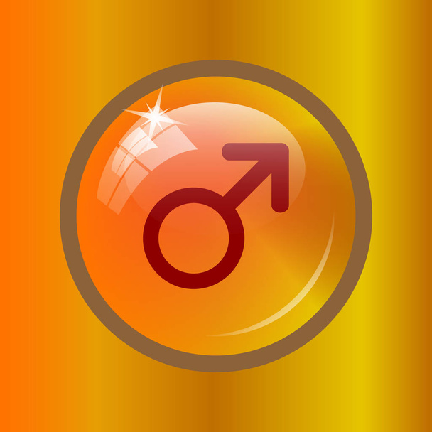 Αρσενικό σύμβολο εικονίδιο. Κουμπί Internet σε έγχρωμο φόντο. - Φωτογραφία, εικόνα