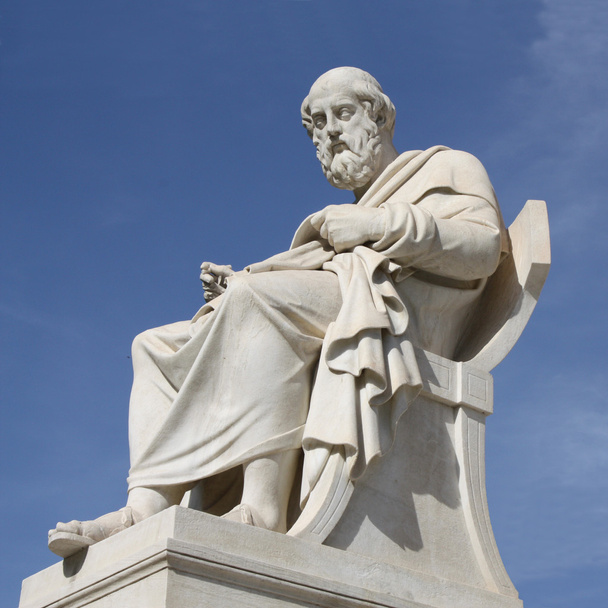 Platonin patsas Ateenassa, Kreikka
 - Valokuva, kuva