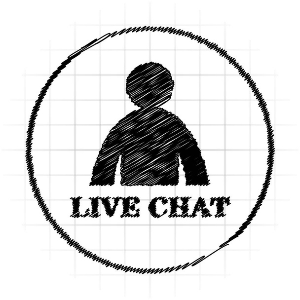 Icono de chat en vivo. Botón de Internet sobre fondo blanco
 - Foto, Imagen