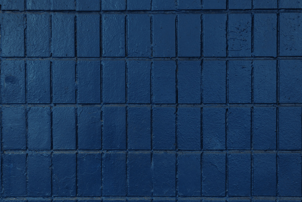 dark blue wall with old bricks, full frame background    - Photo, Image