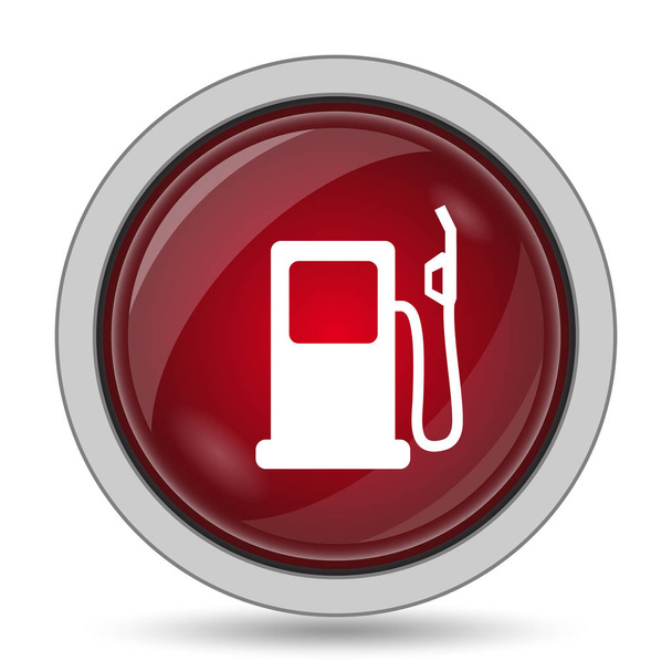 Gas pomp pictogram. Internet knop op witte achtergrond - Foto, afbeelding