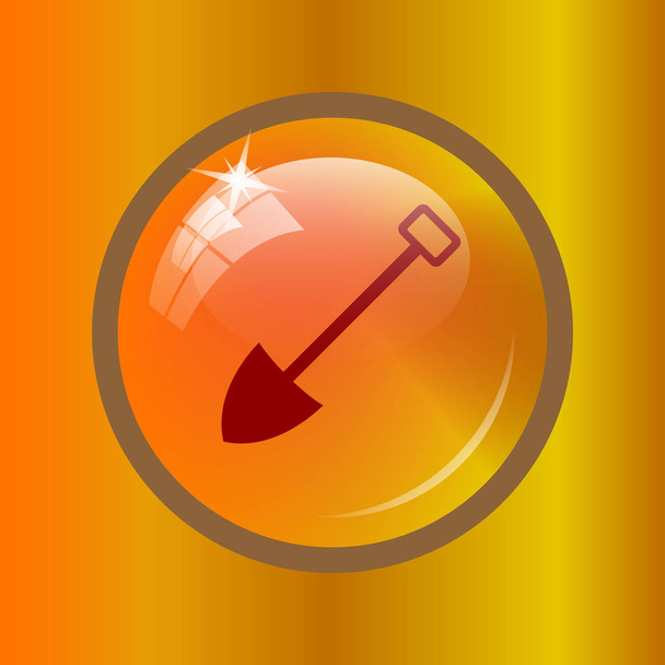 Shovel icon. Internet button on colored background. - Photo, Image