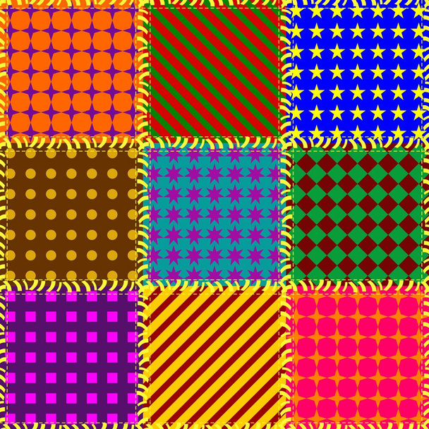 patchwork background with different patterns  - Vector, Image