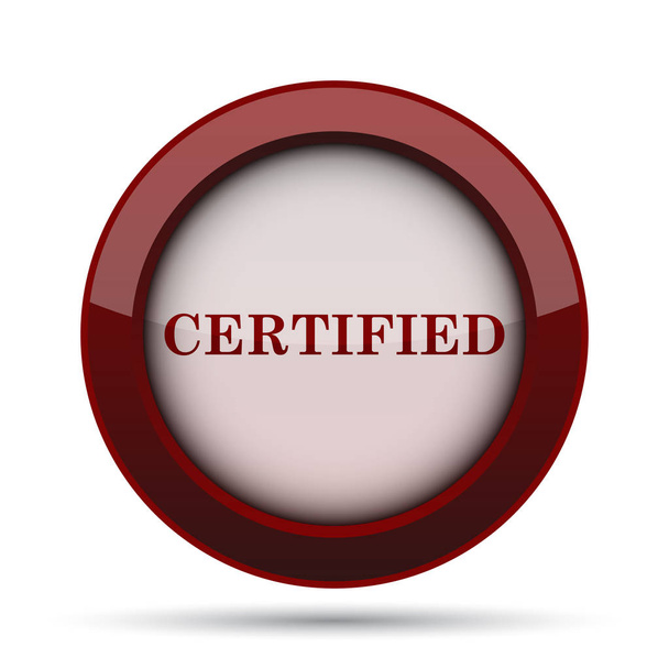 Сертифікована піктограма. кнопка Інтернету на білому тлі
. - Фото, зображення