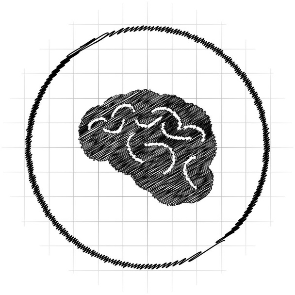 Icona del cervello. Pulsante Internet su sfondo bianco
 - Foto, immagini