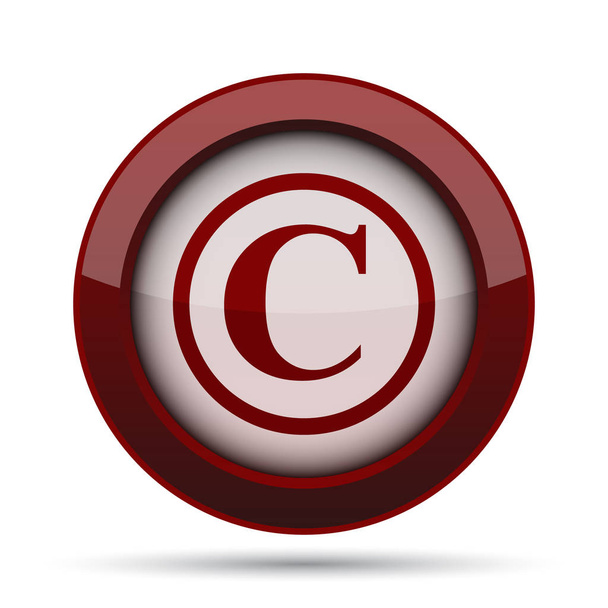 Ikona praw autorskich. Przycisk Internet na białym tle. - Zdjęcie, obraz