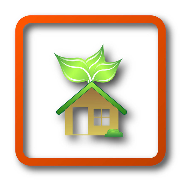 Екологічний будинок значок. кнопка Інтернету на білому тлі
 - Фото, зображення