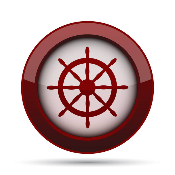 Nautical wheel icon. Internet button on white background. - Photo, Image