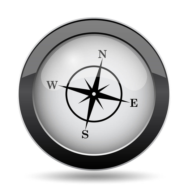 Pictogram van het kompas. Internet knop op witte achtergrond - Foto, afbeelding