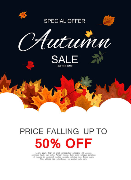 Astratto vettoriale illustrazione autunno vendita sfondo con caduta autunno foglie
 - Vettoriali, immagini