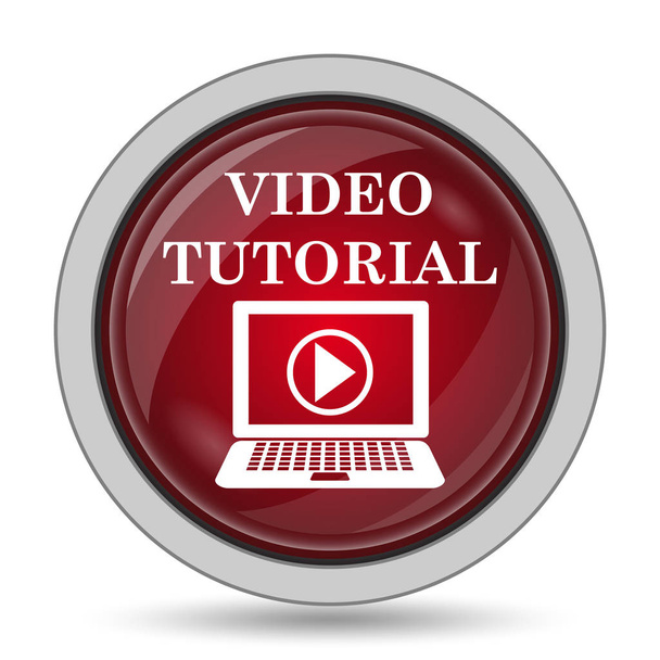 Video-Tutorial-Symbol. Internet-Taste auf weißem Hintergrund - Foto, Bild
