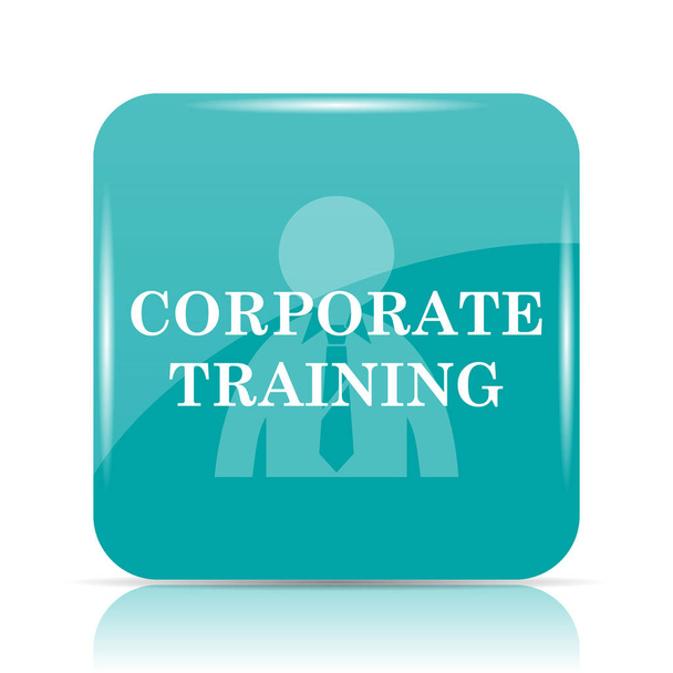 Ícone de treinamento corporativo. Botão de Internet no fundo branco
 - Foto, Imagem