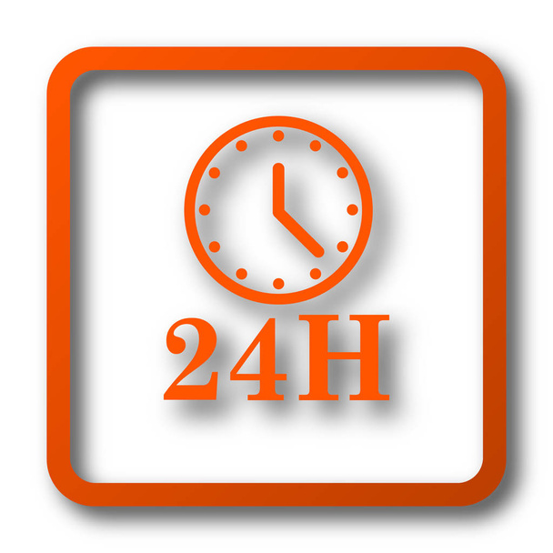 Icona dell'orologio 24h. Pulsante Internet su sfondo bianco
 - Foto, immagini