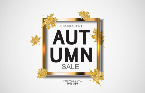 Illustration vectorielle abstraite Arrière-plan de vente d'automne avec feuilles d'automne tombantes
 - Vecteur, image