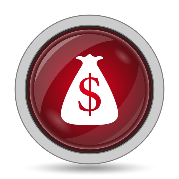 Значок мішка долара. кнопка Інтернету на білому тлі
 - Фото, зображення