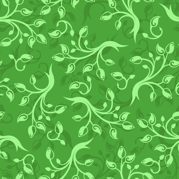 Seamless pattern with branches and leaves. Vector illustration. - Vector, Image