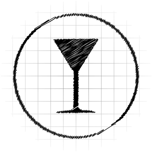 Icône en verre Martini. Bouton Internet sur fond blanc
 - Photo, image