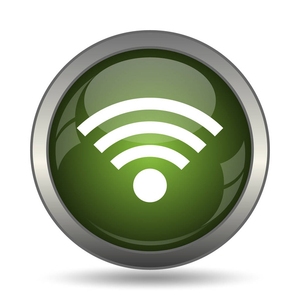 Kablosuz işareti simgesi. Beyaz arka plan üzerinde Internet düğmesi. - Fotoğraf, Görsel