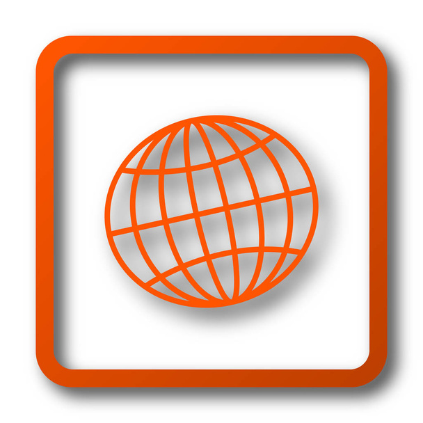 Icono del globo. Botón de Internet sobre fondo blanco
 - Foto, Imagen
