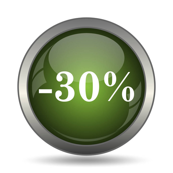 30 percent discount icon. Internet button on white background. - Valokuva, kuva