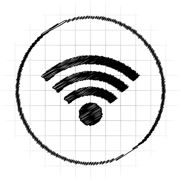 Значок беспроводного сигнала. Кнопка Интернет на белом фоне
 - Фото, изображение