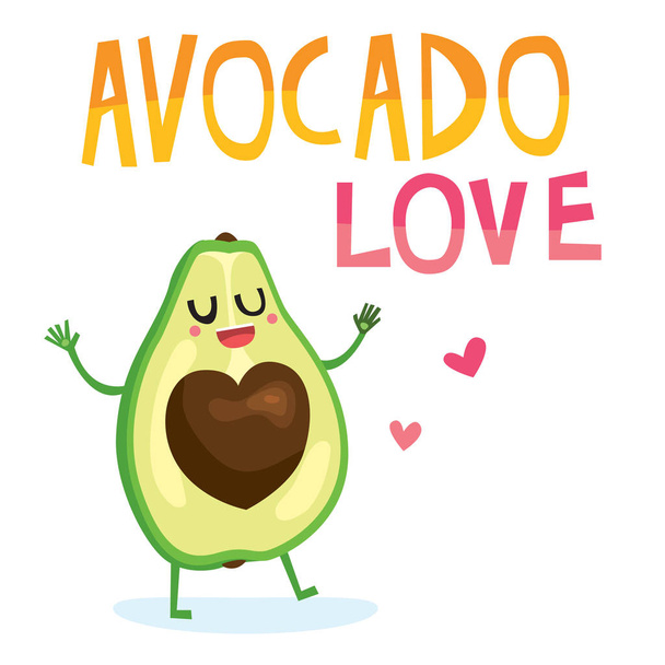 avocado love, cartoon concept  - Vektor, obrázek