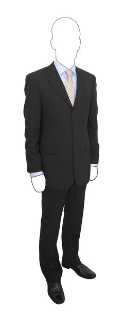 Isolated business man in black suit - Photo, image