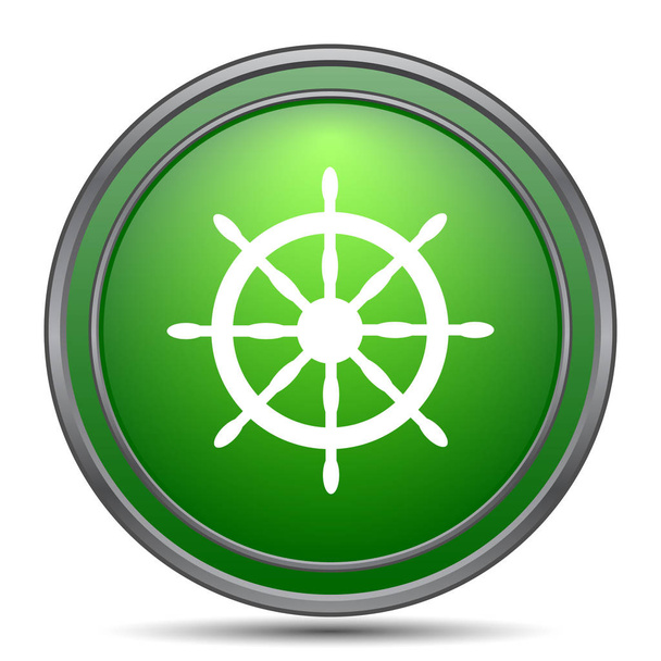 Nautical wheel icon. Internet button on white background - Foto, immagini