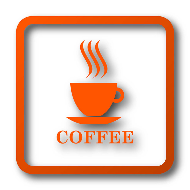 Kahve fincanı simge. Beyaz arka plan üzerinde Internet düğmesi - Fotoğraf, Görsel