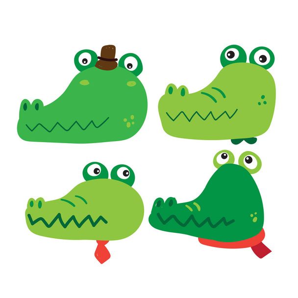 crocodile character vector design, crocodile vector collection design - Vettoriali, immagini