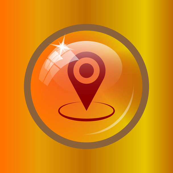 Icono de ubicación del pin. Botón de Internet sobre fondo de color
. - Foto, imagen