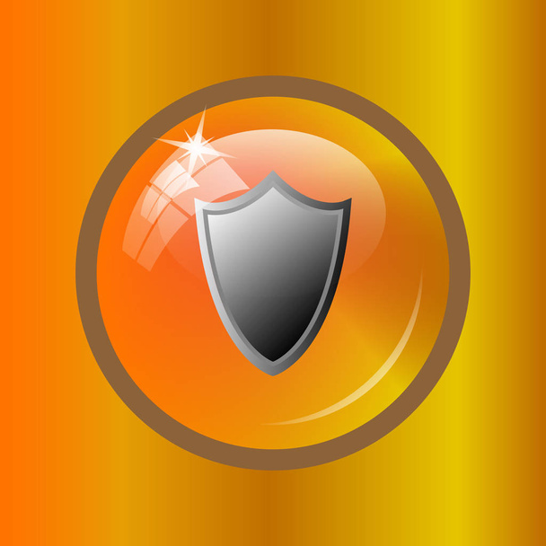 Shield icon. Internet button on colored background. - Photo, Image