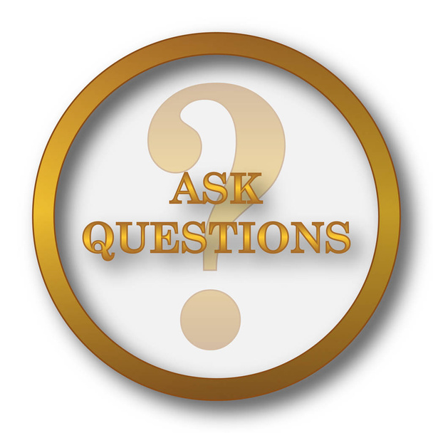 Ask questions icon. Internet button on white background - Photo, Image