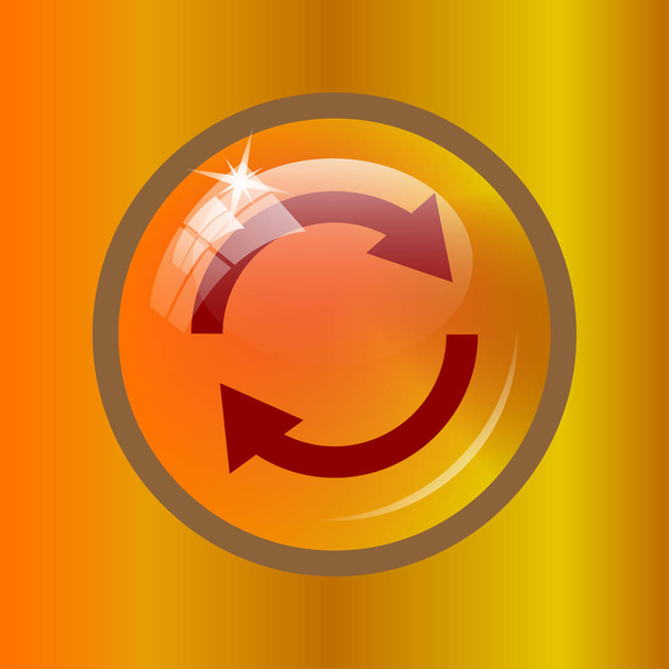 Reload two arrows icon. Internet button on colored background. - Photo, Image