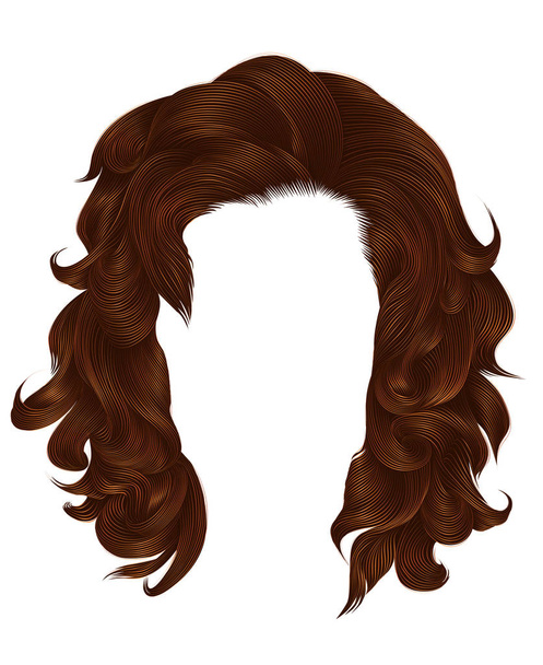Modna kobieta kolory imbir długie włosy czerwony. moda uroda. Realistyczna grafika 3d - Wektor, obraz