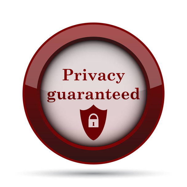 Privacy guaranteed icon. Internet button on white background. - Photo, Image