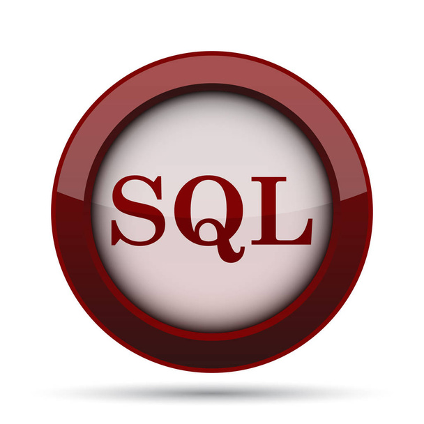 SQL simgesi. Beyaz arka plan üzerinde Internet düğmesi. - Fotoğraf, Görsel