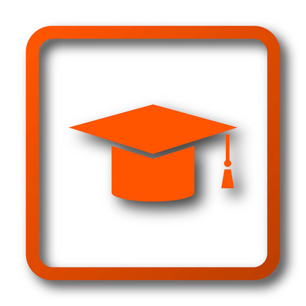 Graduation icon. Internet button on white background - Photo, Image