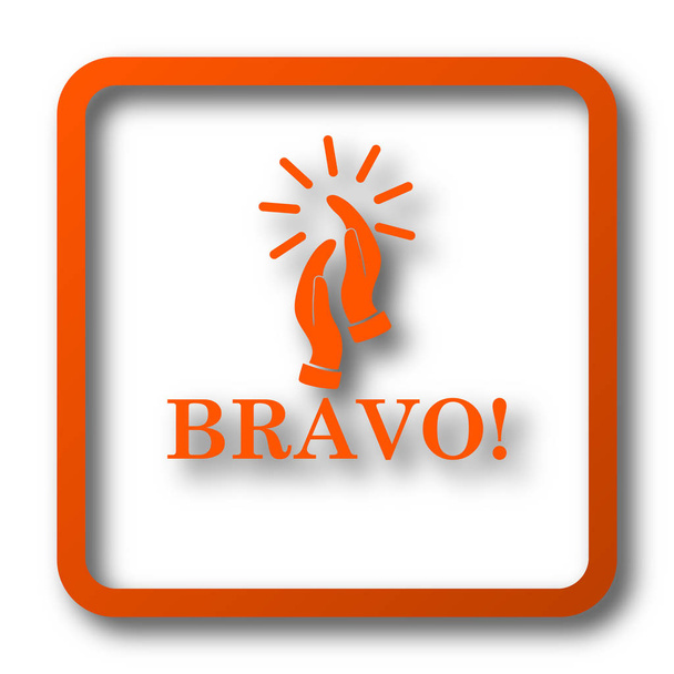 Icono Bravo. Botón de Internet sobre fondo blanco
 - Foto, imagen