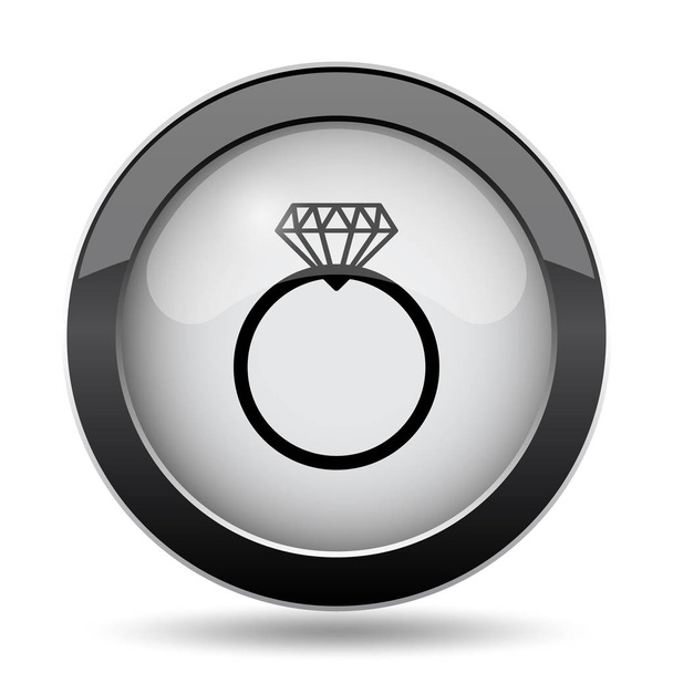 Icono de anillo de diamante. Botón de Internet sobre fondo blanco
 - Foto, imagen