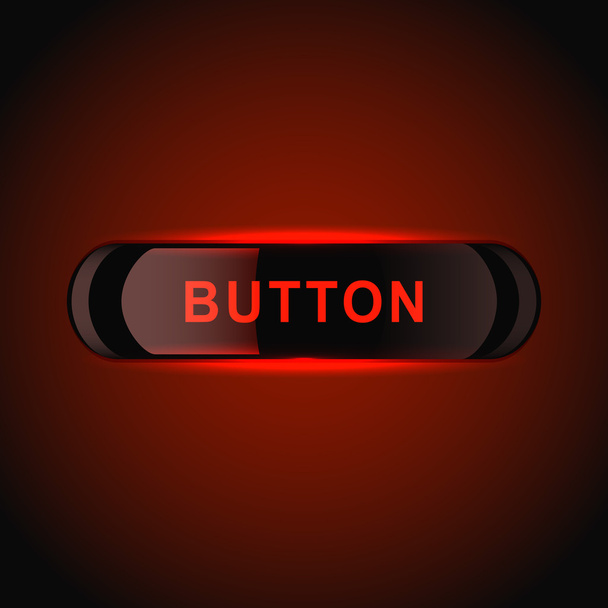 Czerwony przycisk rozjarzony. ilustracja wektorowa  - Wektor, obraz